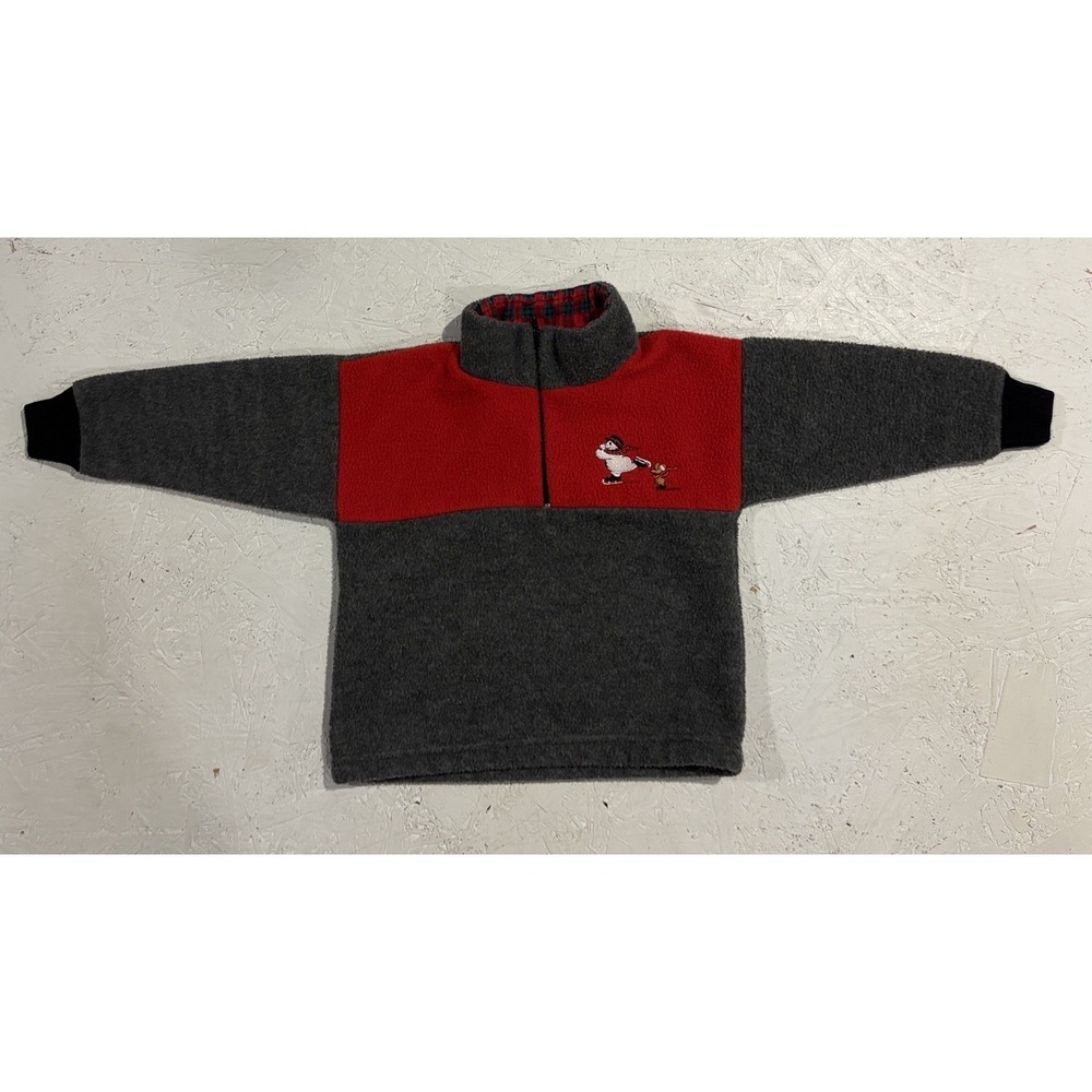 Vintage Snowden Fleece Jacket Quarter Zip Youth Kids 24 Months Skiing‎ Christmas